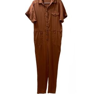 Frnch Utility Jumpsuit Size XS  Color Brown/Copper Short Sleeve